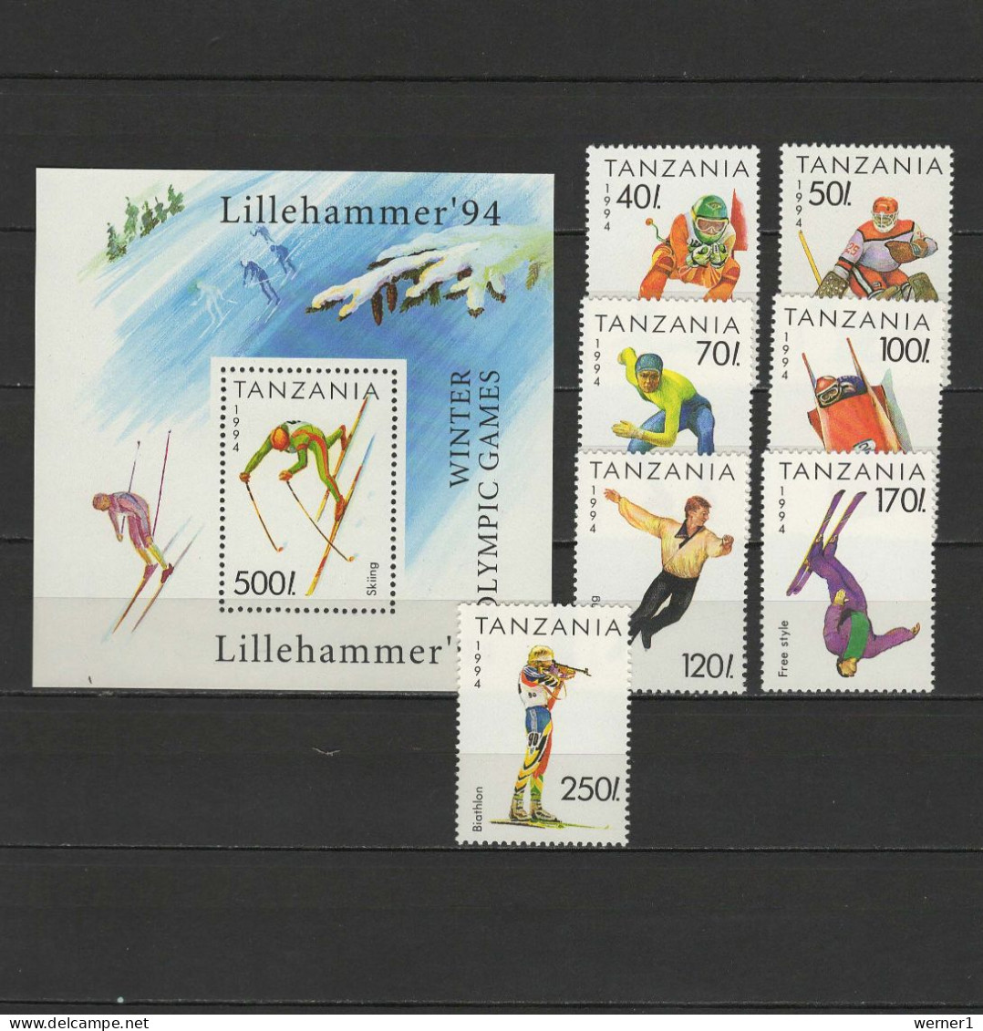 Tanzania 1994 Olympic Games Lillehammer Set Of 7 + S/s MNH - Inverno1994: Lillehammer