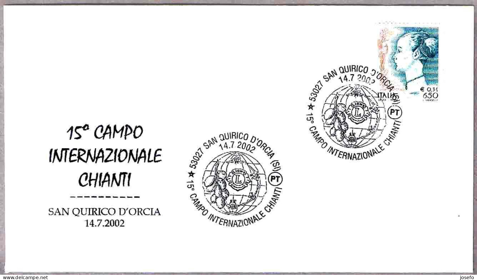 15 CAMPO INTERNAZIONALE CHIANTI - Lions. San Quirico D'Orcia 2002 - Rotary, Lions Club