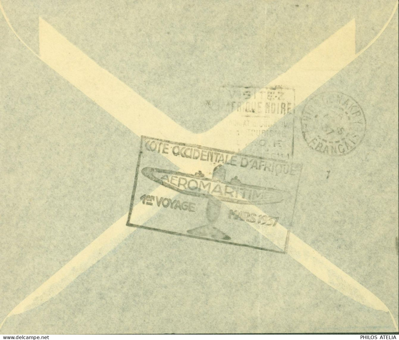 Dahomey YT N°99 101 72 Par Avion Cachet Cote Occidentale D'Afrique Aéromaritime 1er Voyage Mars 1937 CAD Cotonou 4 3 37 - Covers & Documents