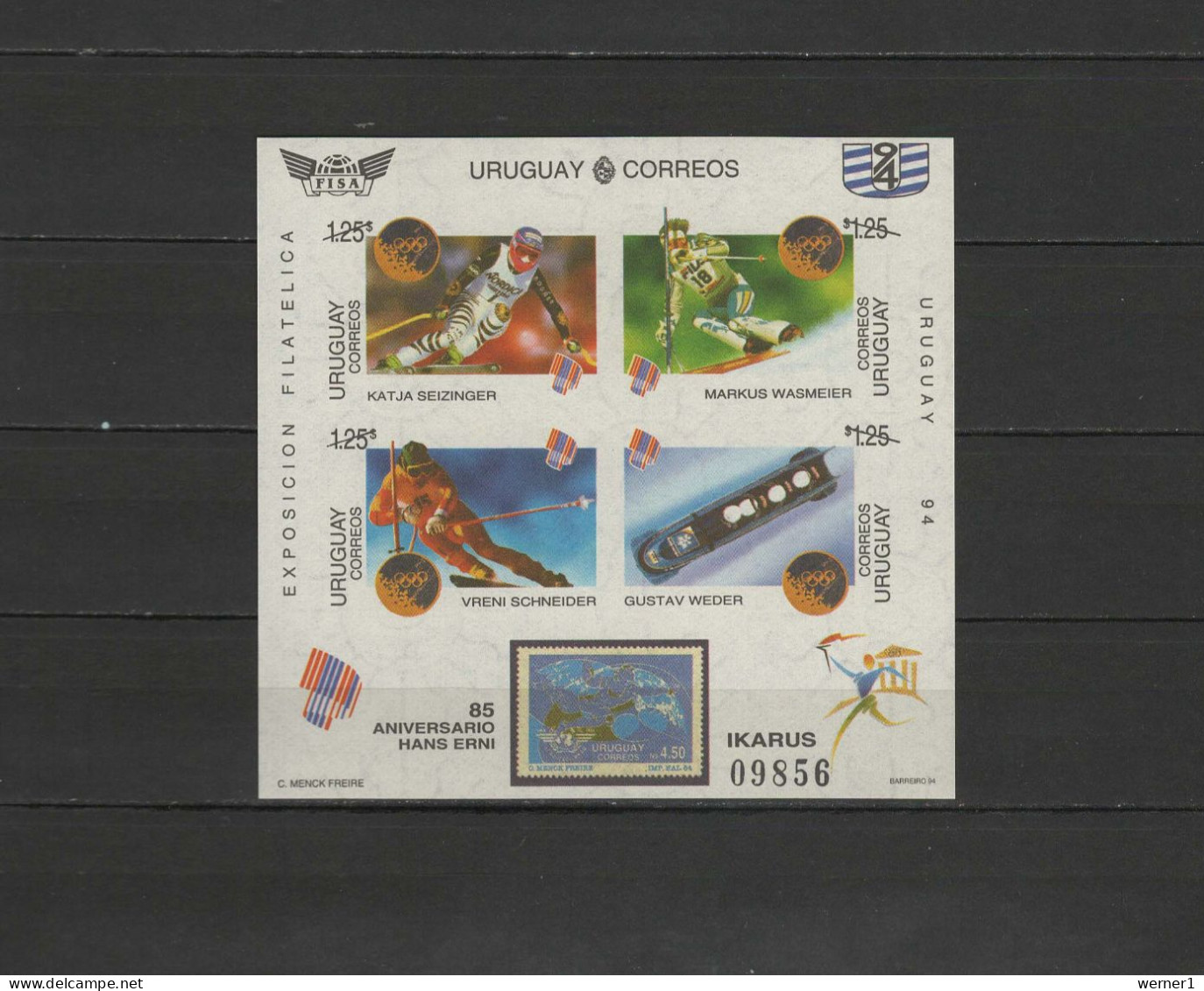 Uruguay 1994 Olympic Games Lillehammer S/s Imperf. MNH - Winter 1994: Lillehammer