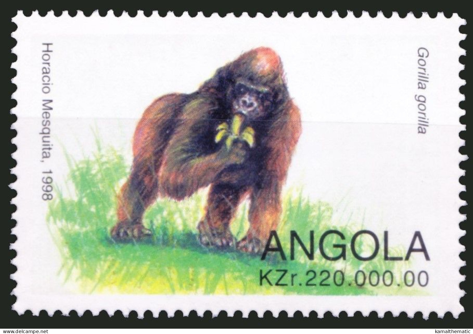 Angola 1998 MNH, Gorilla Gorilla, Monkeys, Wild Animals - Gorilas