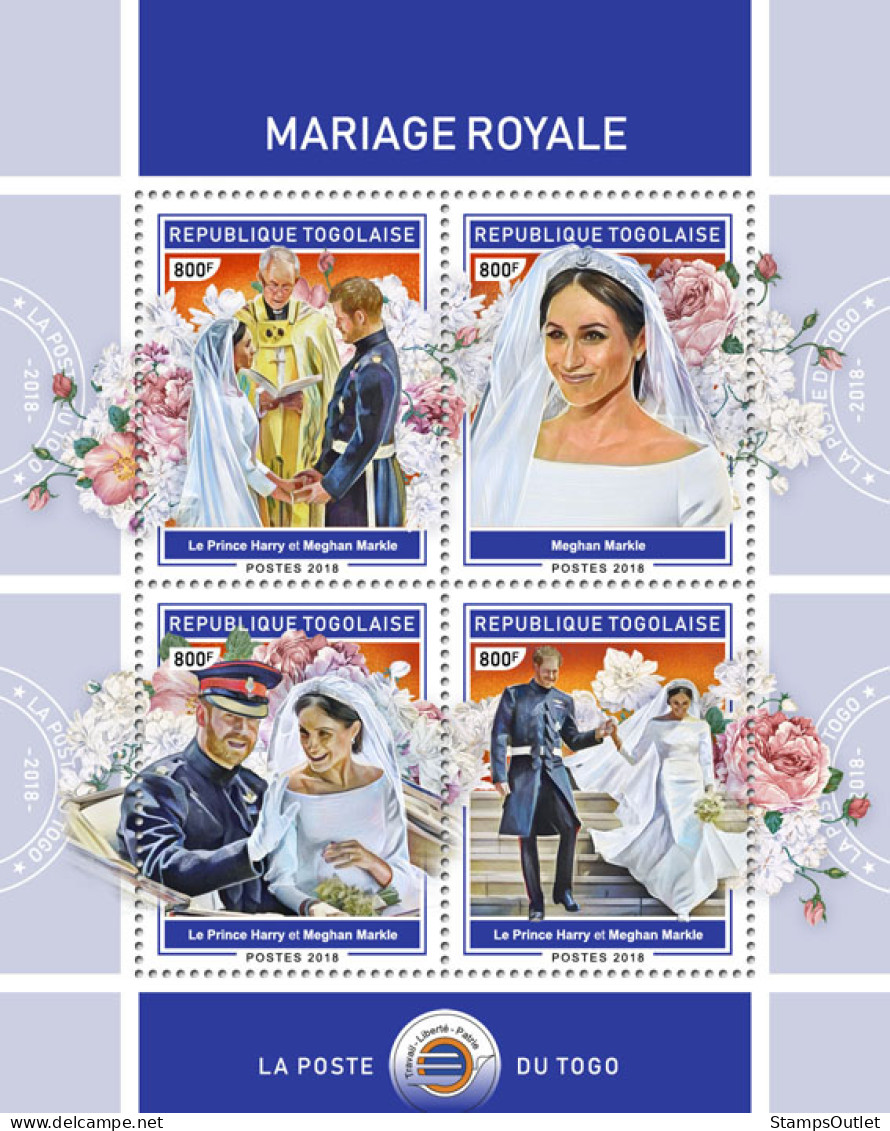 TOGO 2018 MNH  Royal Wedding (II)  Michel Code: 9206-9209. Yvert&Tellier Code: 6468-6471 - Togo (1960-...)