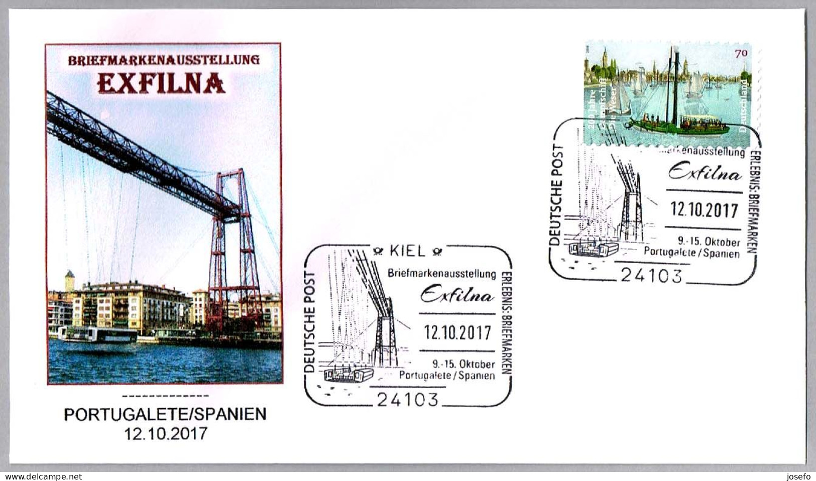 CORREO ALEMAN EN EXFILNA 2017 - Puente Transbordador - Transbordeur. Portugalete 2017 - Puentes