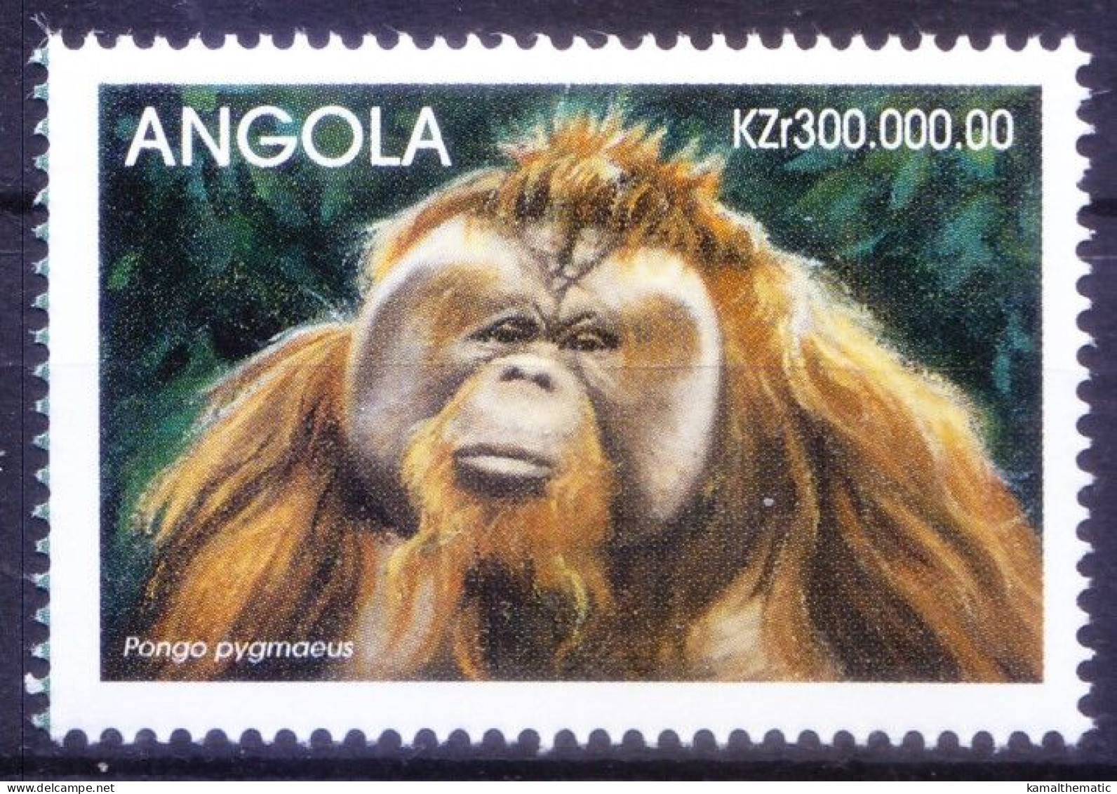 Angola 1999 MNH, Bornean Orangutan, Monkeys, Endangered Animals Of The World - Monkeys