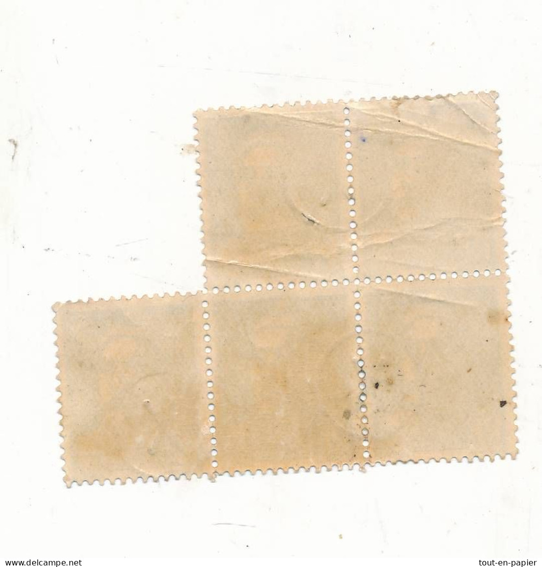 Marianne De Gandon - Bloc De 5 Timbres - Voir Cachet Oblitération X - 1945-54 Marianne De Gandon