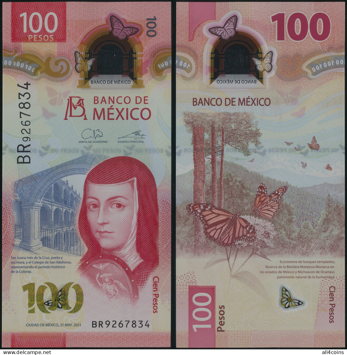 Mexico 100 Pesos. 21.05.2021 Polymer Unc. Banknote Cat# P.NL - Mexiko