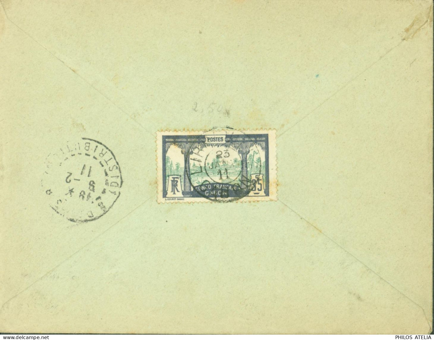 Gabon YT Groupe N°17 23 36 37 + 41 X2 TB Timbre CAD Libreville 23 JANV 1911 Cotes Timbres 84 Euros - Lettres & Documents