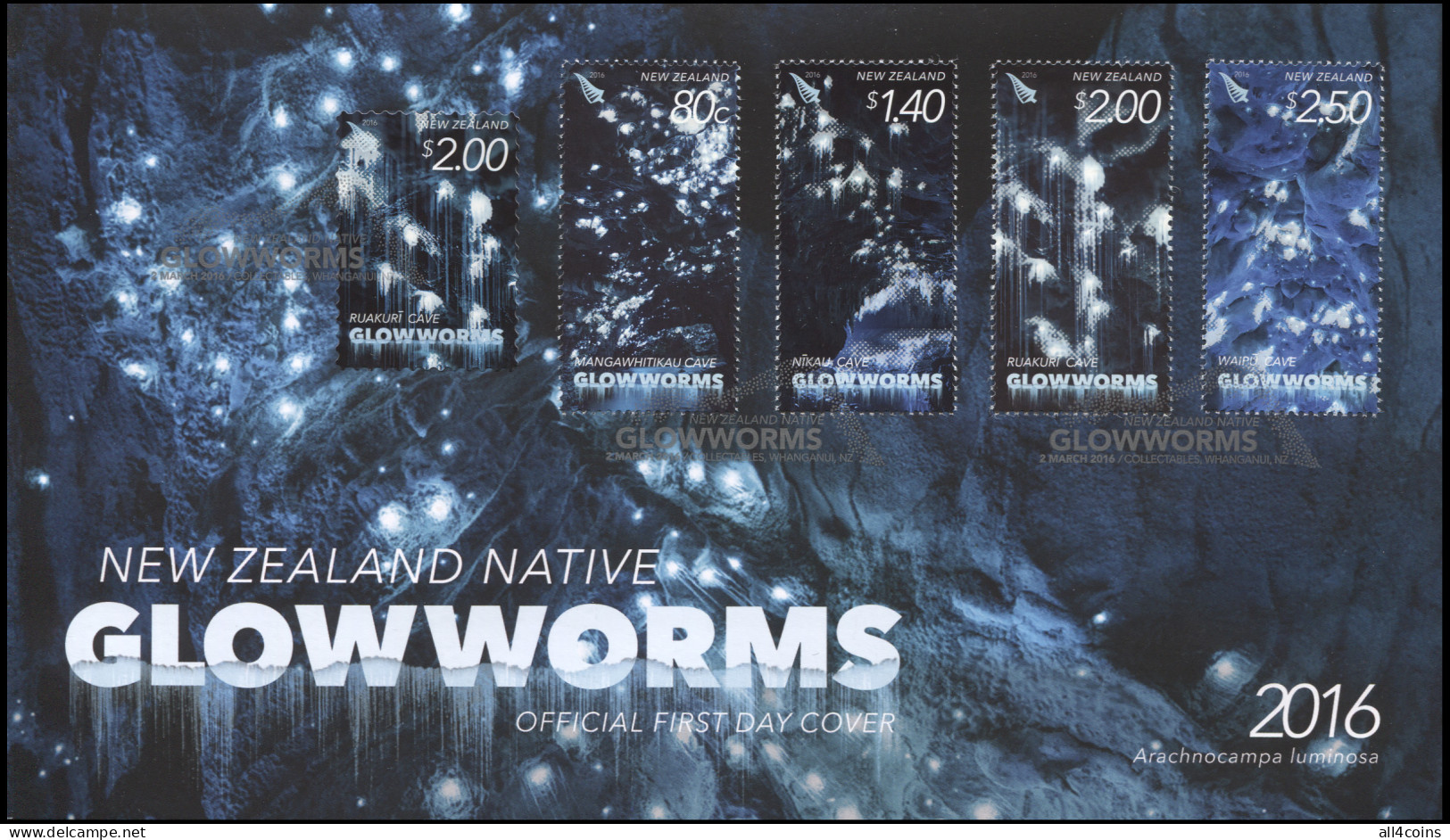 New Zealand 2016. Native Glowworms (Mint) First Day Cover - FDC