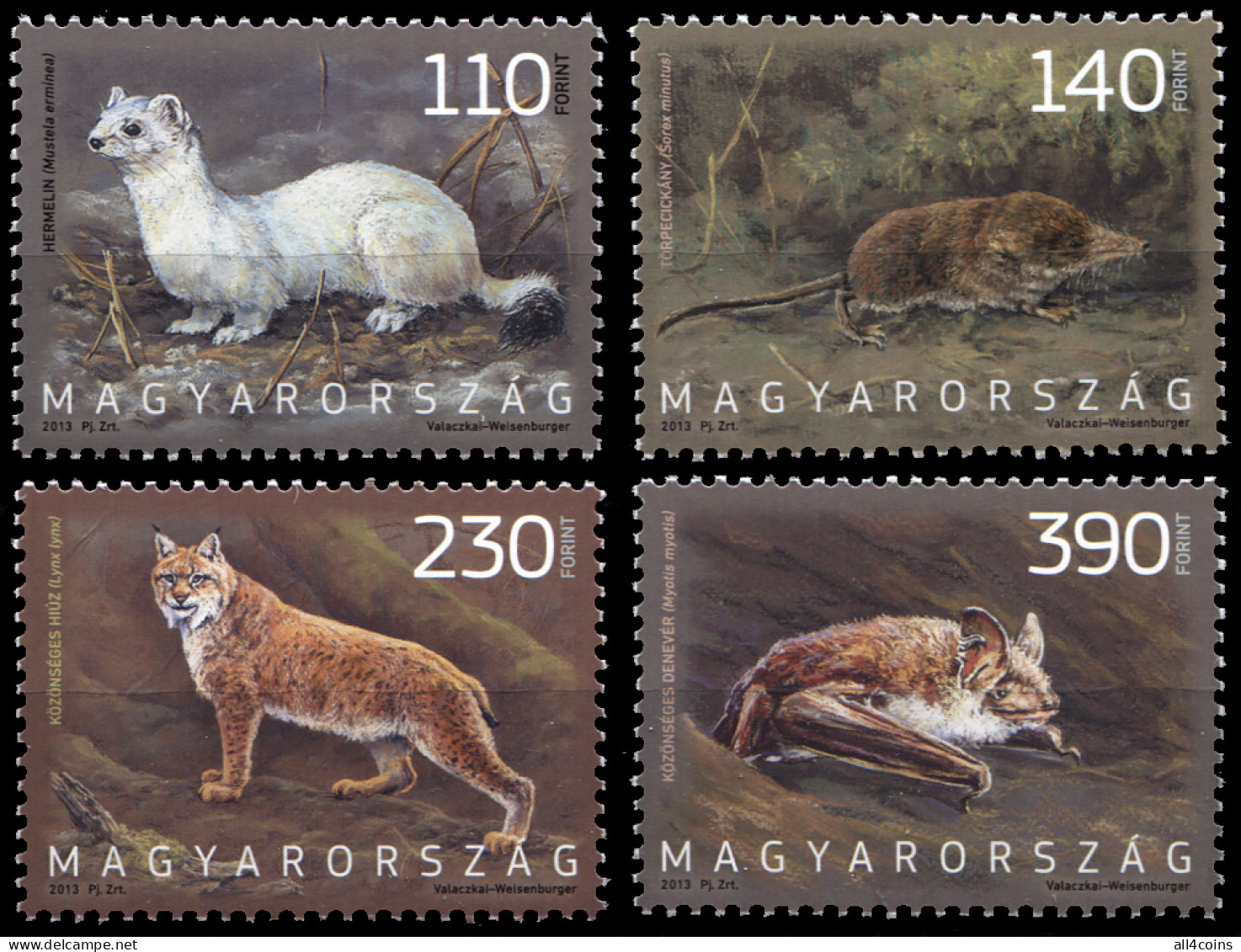 Hungary 2013. Predatory Mammals (MNH OG) Set Of 4 Stamps - Unused Stamps