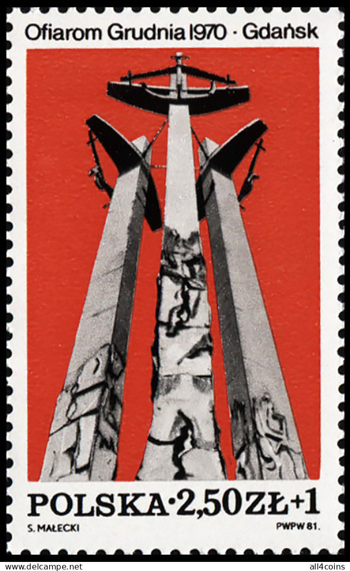 Poland 1981. Monument In Gdansk (MNH OG) Stamp - Neufs