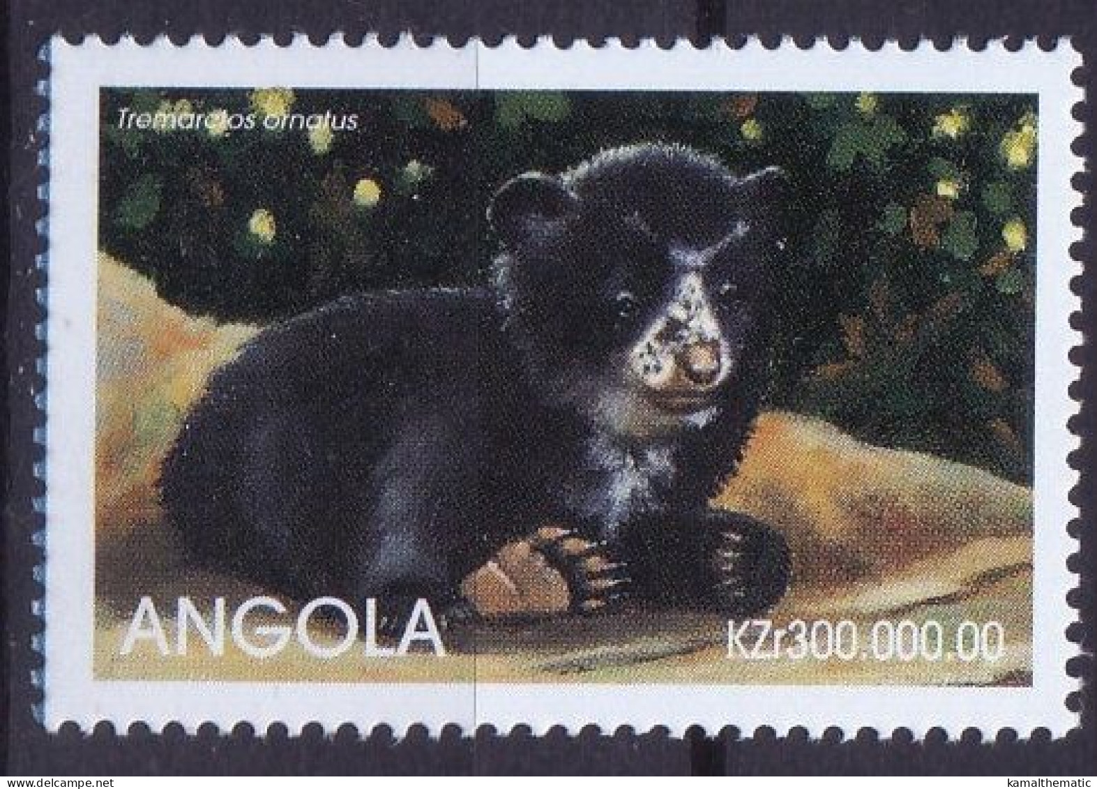 Angola 1999 MNH, Spectacled Bear, Andean Short-faced Bear, Wild Animals - Ours