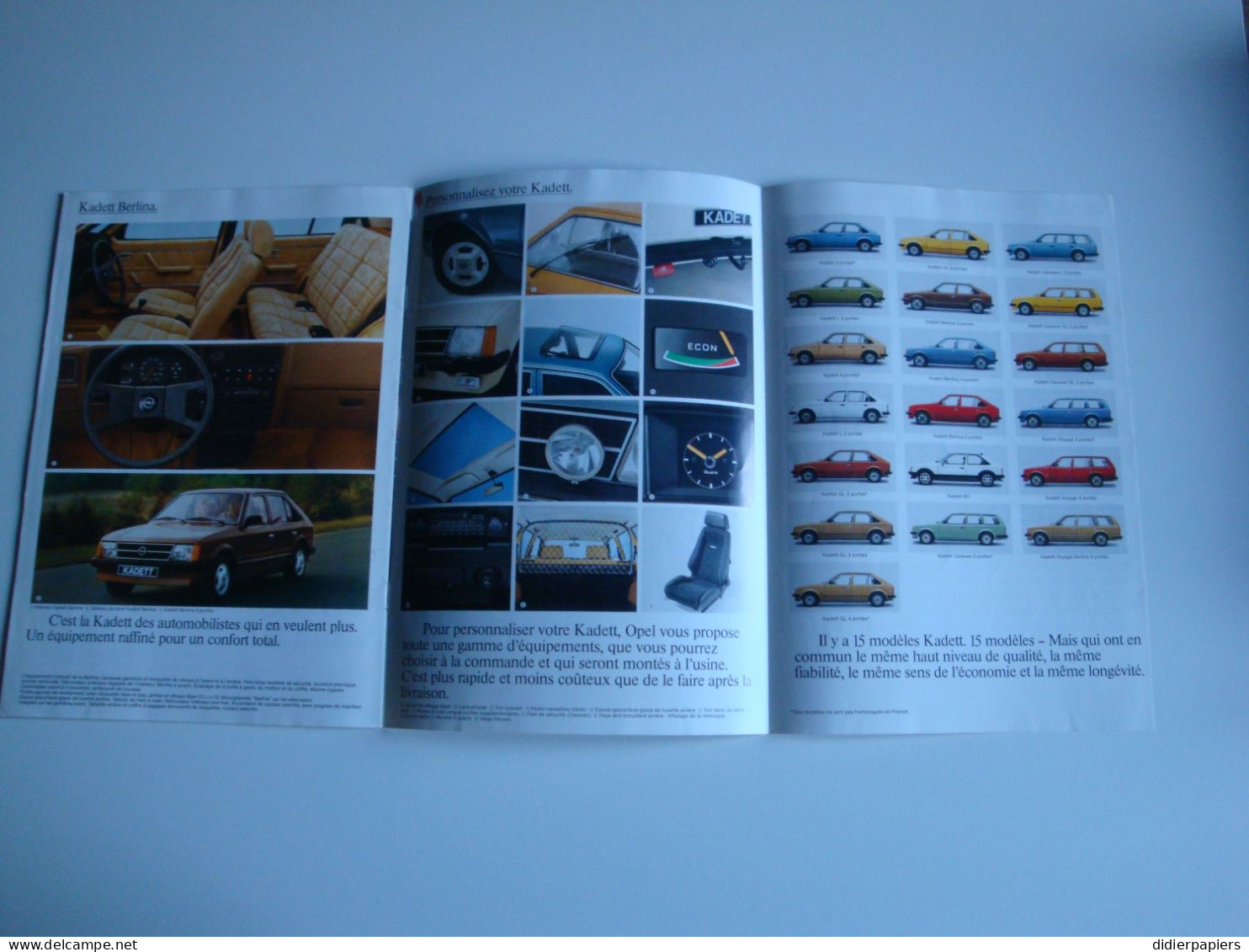 Automobilia Catalogue OPEL Kadett 1981 General Motors France - Cars