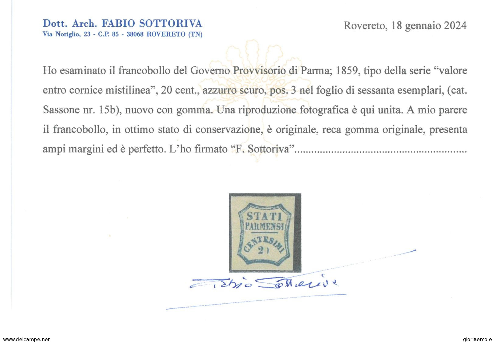 P2968 C - PARMA , SASS. 15 B, NUOVO TL MOLTO FRESCO AMPI MARGINI. - Parma