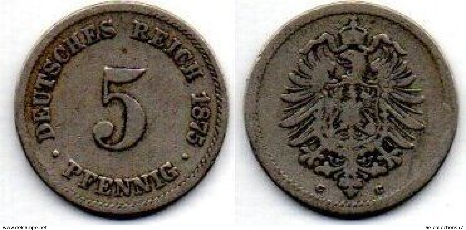 MA 18364 / Allemagne - Deutschland - Germany 5 Pfennig 1875 C TB - 5 Pfennig