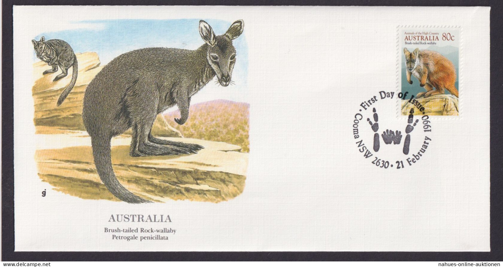 Australia Australien Fauna Tiere Felsen Wallaby Schöner Künstler Brief - Colecciones