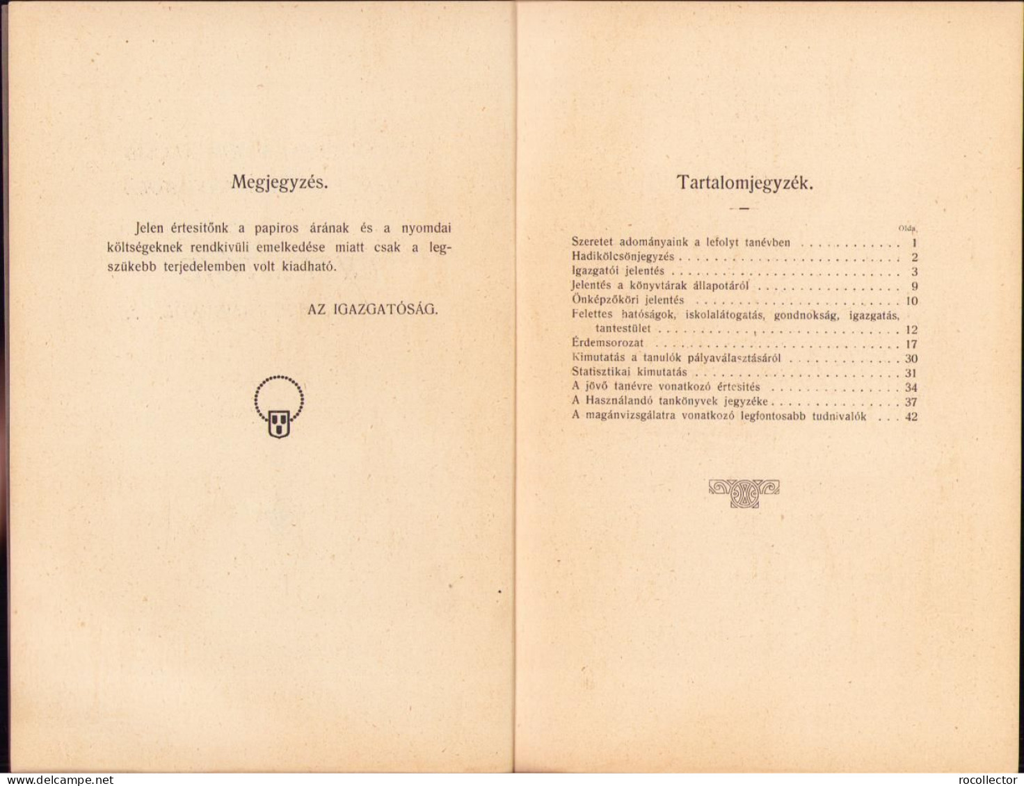 A Karánsebesi M. Kir. állami Polgári Fiú és Leányiskola értésitője Az 1917-1918 Tanévről C1423 - Old Books