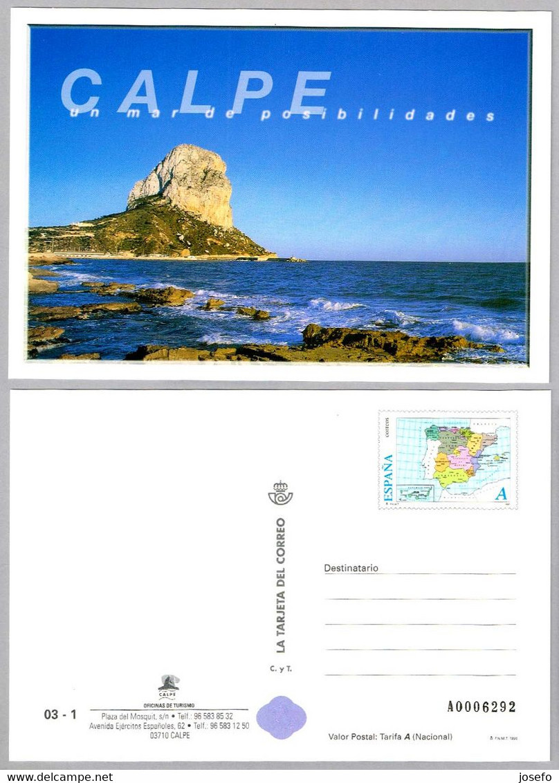 CALPE, Un Mar De Posibilidades - La Tarjeta Del Correo 1998 - Otros & Sin Clasificación