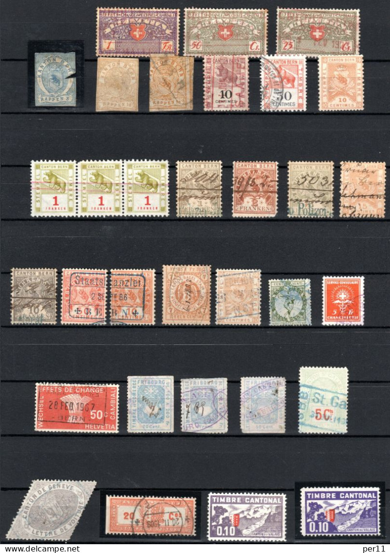 1 Page Of Schweiz Stempel Marken Etc.  (ch377) - Revenue Stamps