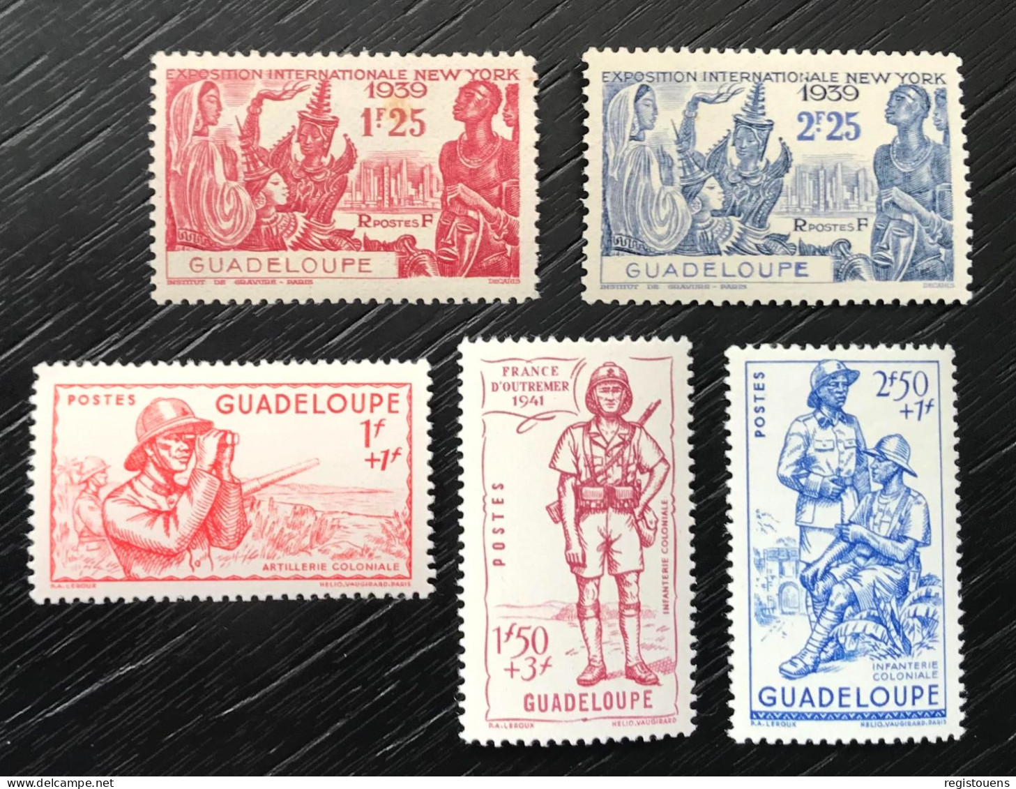 Lot De 5 Timbres Neufs* Guadeloupe 1939 / 1941 - Neufs