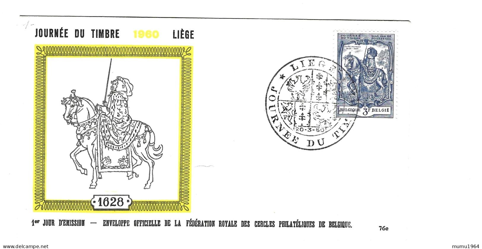 COB - FDC N° 76e - Timbre N° 1121 - 1951-1960