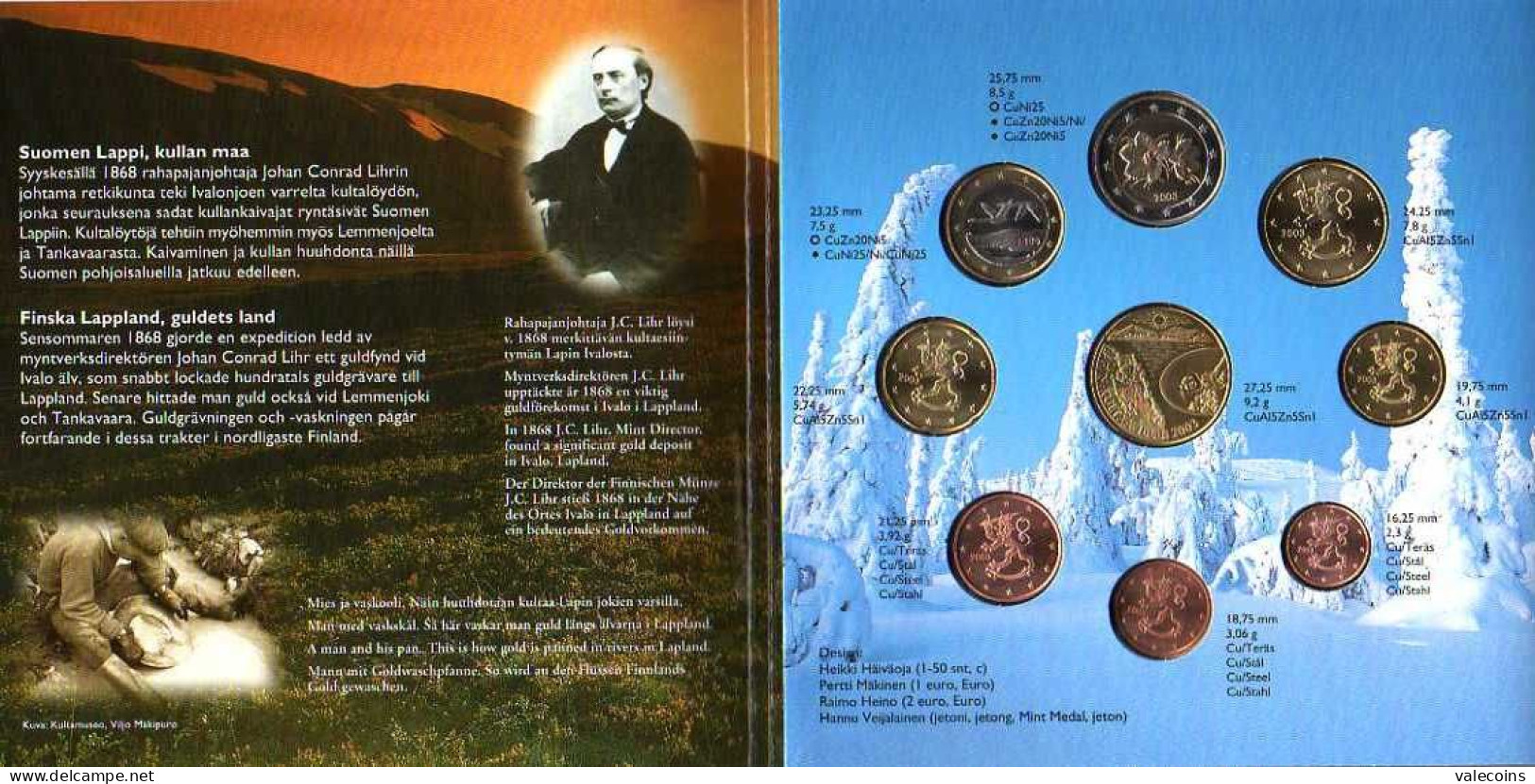 FINLANDIA SUOMI FINLAND FINNLAND - 8 COINS - KMS OFFICIAL ISSUE 2003 YEAR SET - LIMITED ISSUE - Finlandia