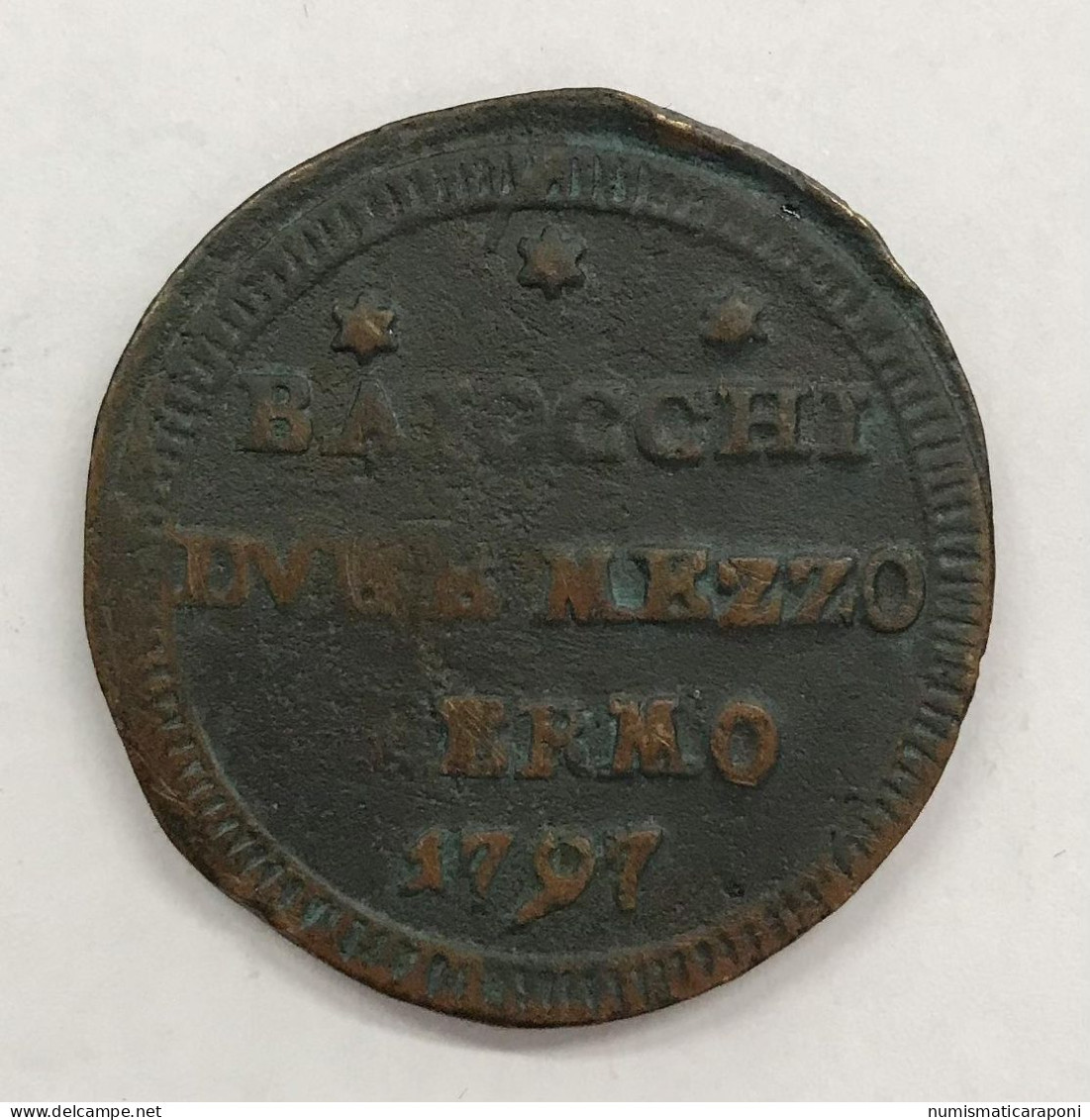 FERMO  Pio VI 1775-1799 Sampietrino 1797 Munt. 322a Gr. 14,69 Q.bb E.974 - Emilie