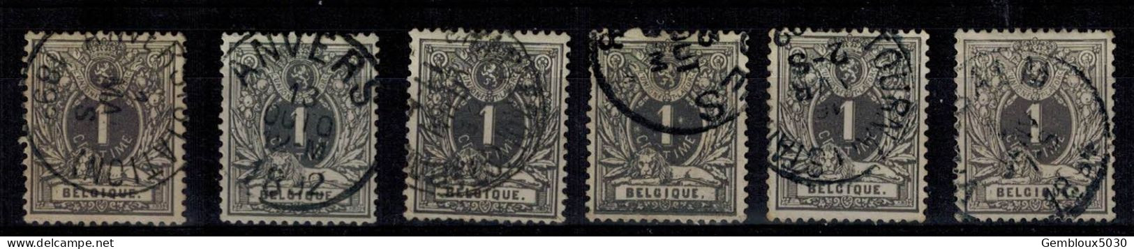 Lot 43/1)  Belgique N° 43°  6x - Mezclas (max 999 Sellos)