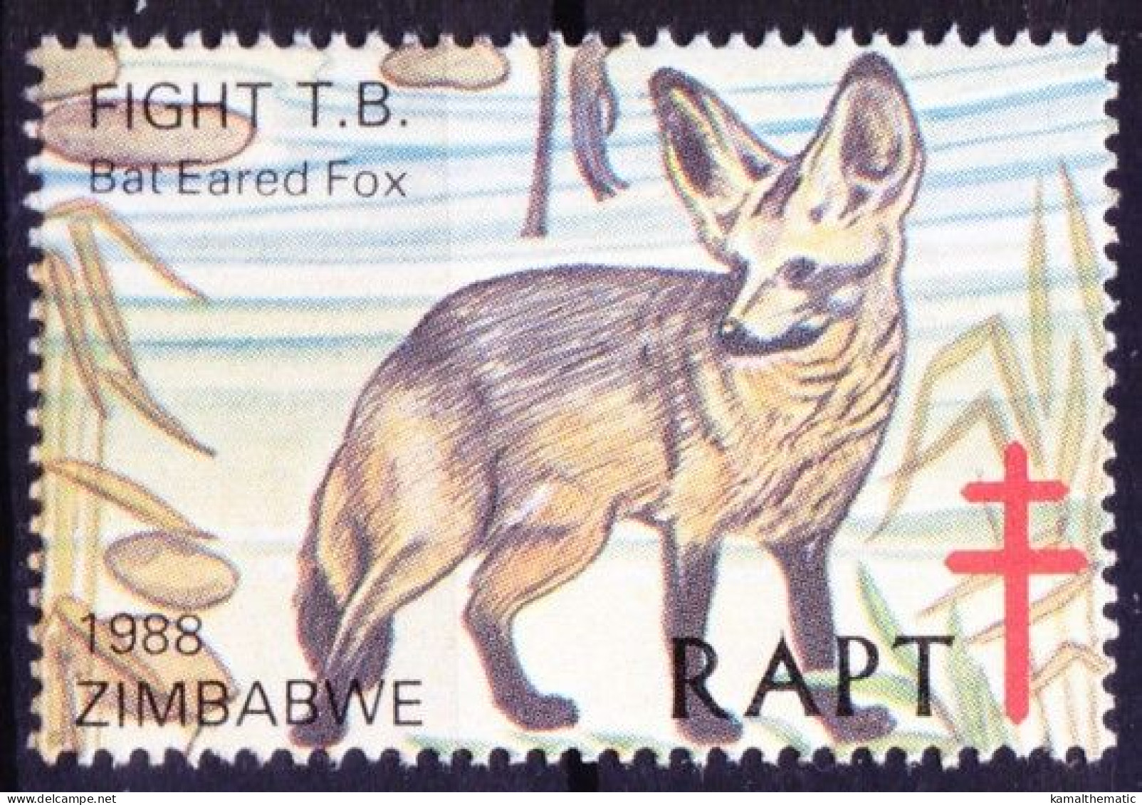 Zimbabwe 1978 MNH, Bat Eared Fox, Animals, Help Fight TB, Seals Medical Disease - Maladies