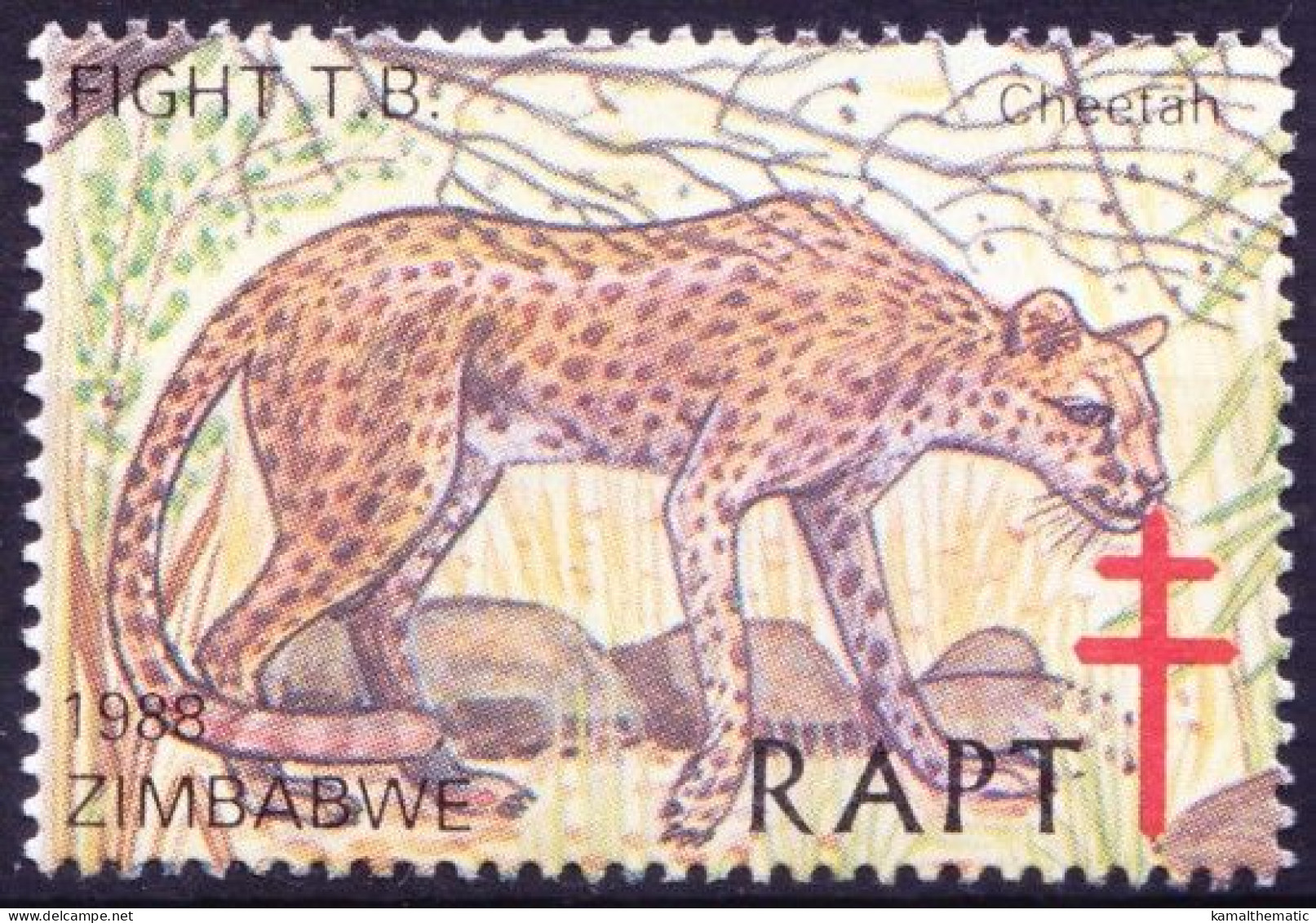 Zimbabwe 1978 MNH, Cheetah Animals, Help Fight TB, Seals Medical Disease - Enfermedades