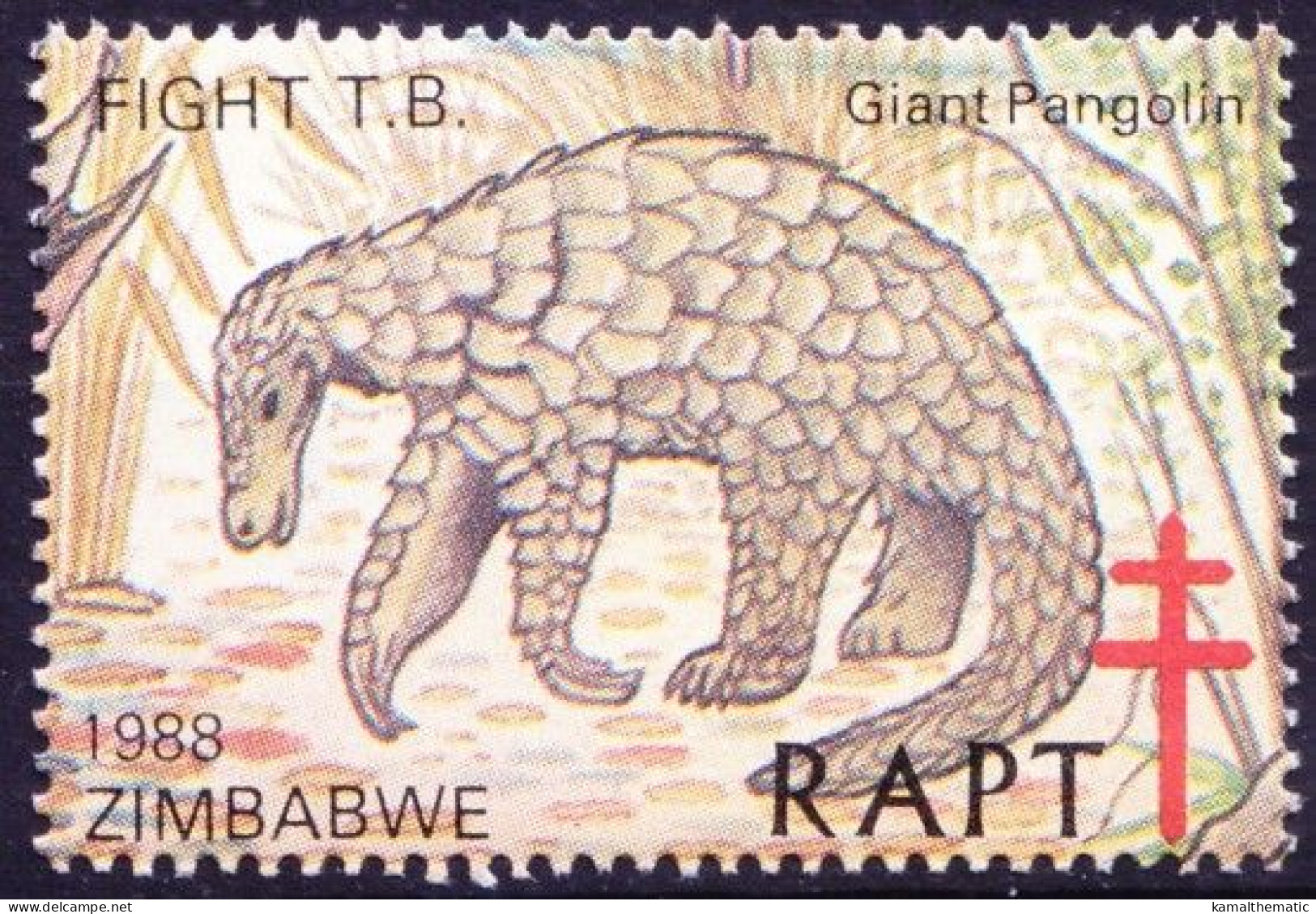 Zimbabwe 1978 MNH, Giant Pangolin Animals, Help Fight TB, Seals Medical Disease - Disease