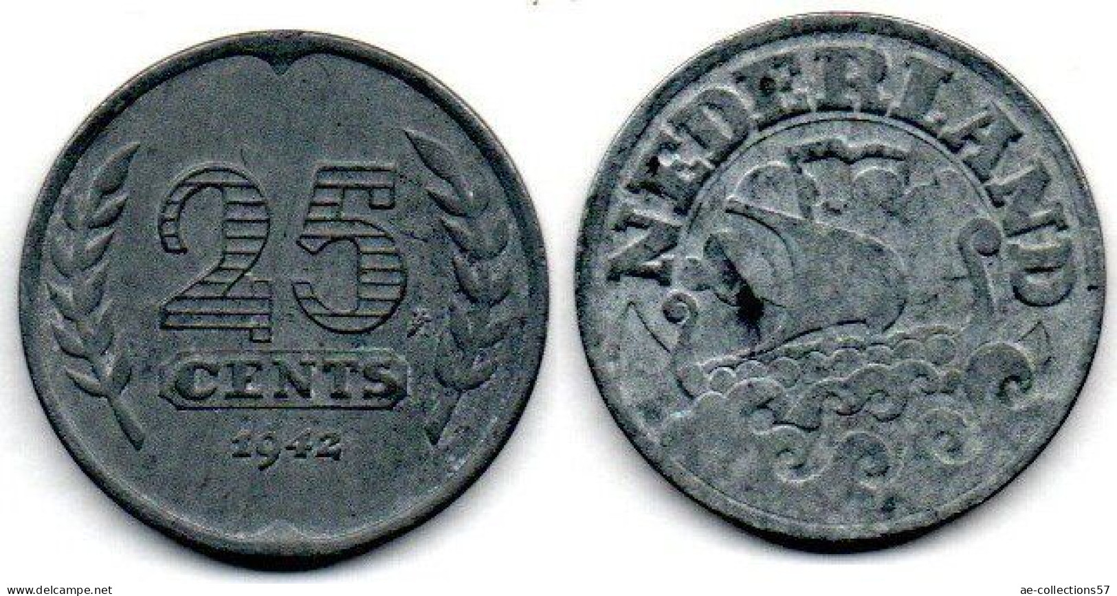 MA 24450  / Pays Bas - Netherlands - Niederlande 25 Cents 1942 TTB - 25 Centavos