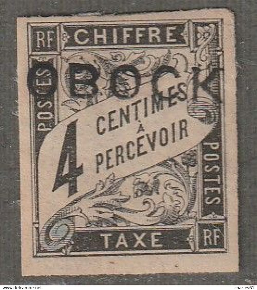 OBOCK - TAXE : N°8 * (1892) 4c Noir - Signé : Brun - - Unused Stamps