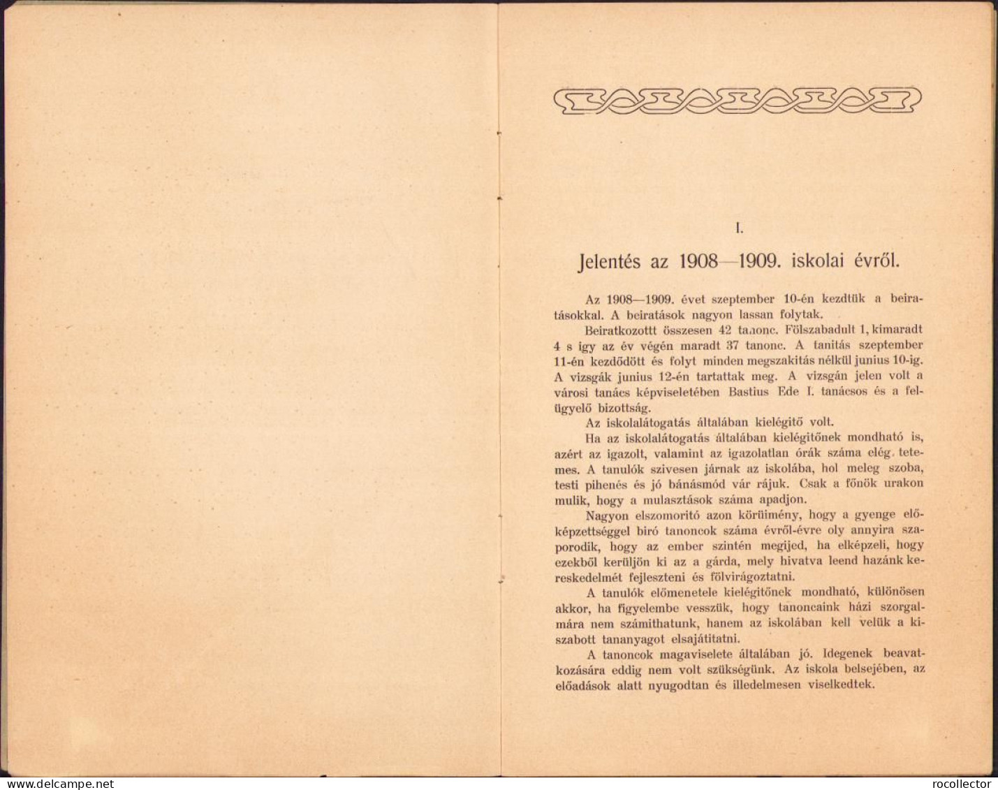 A Karánsebesi Kamarai Segéllyel Fentartott Kereskedö Tanonciskola értesitője Az 1908-1909 Iskolai évről C1400 - Old Books