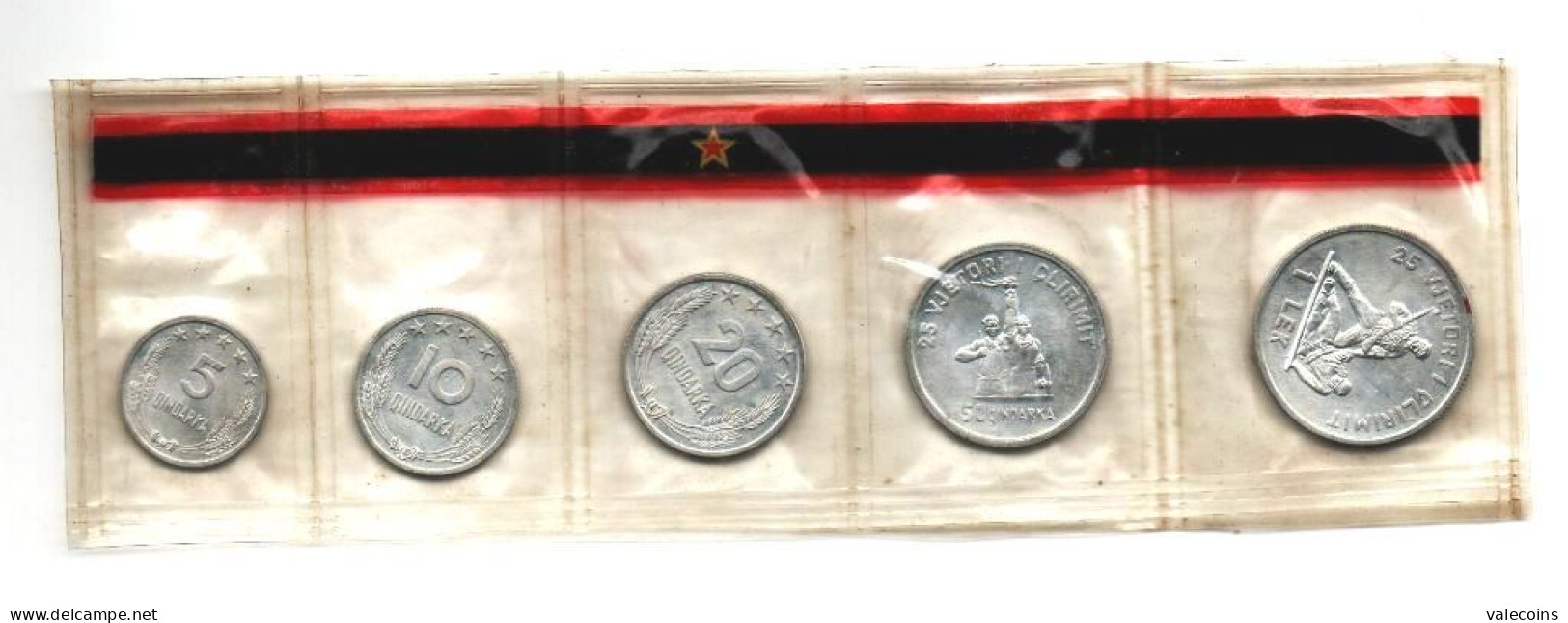 ALBANIA - 1969 - 5 COINS - 25th Anniversary Of Liberation - KMS OFFICIAL ISSUE - LIMITED ISSUE - Albanië