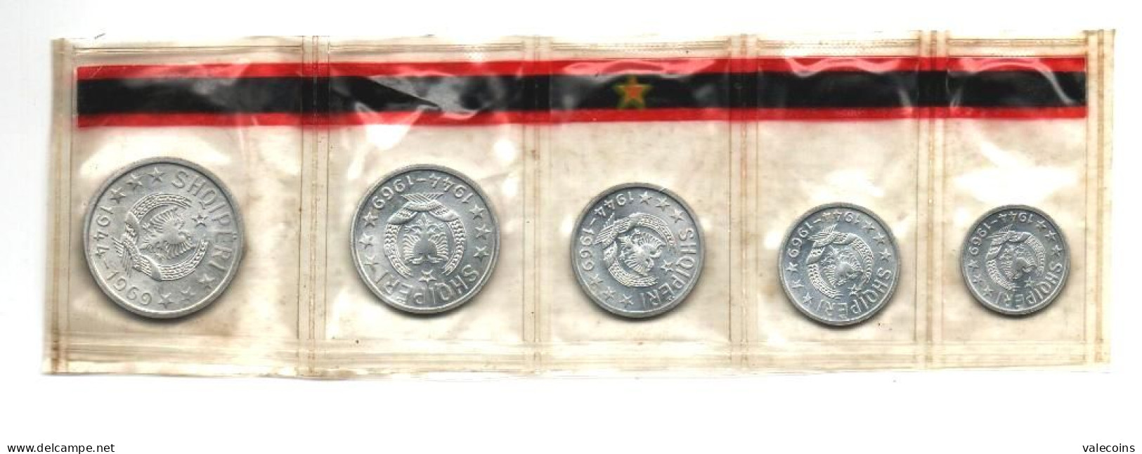 ALBANIA - 1969 - 5 COINS - 25th Anniversary Of Liberation - KMS OFFICIAL ISSUE - LIMITED ISSUE - Albanië