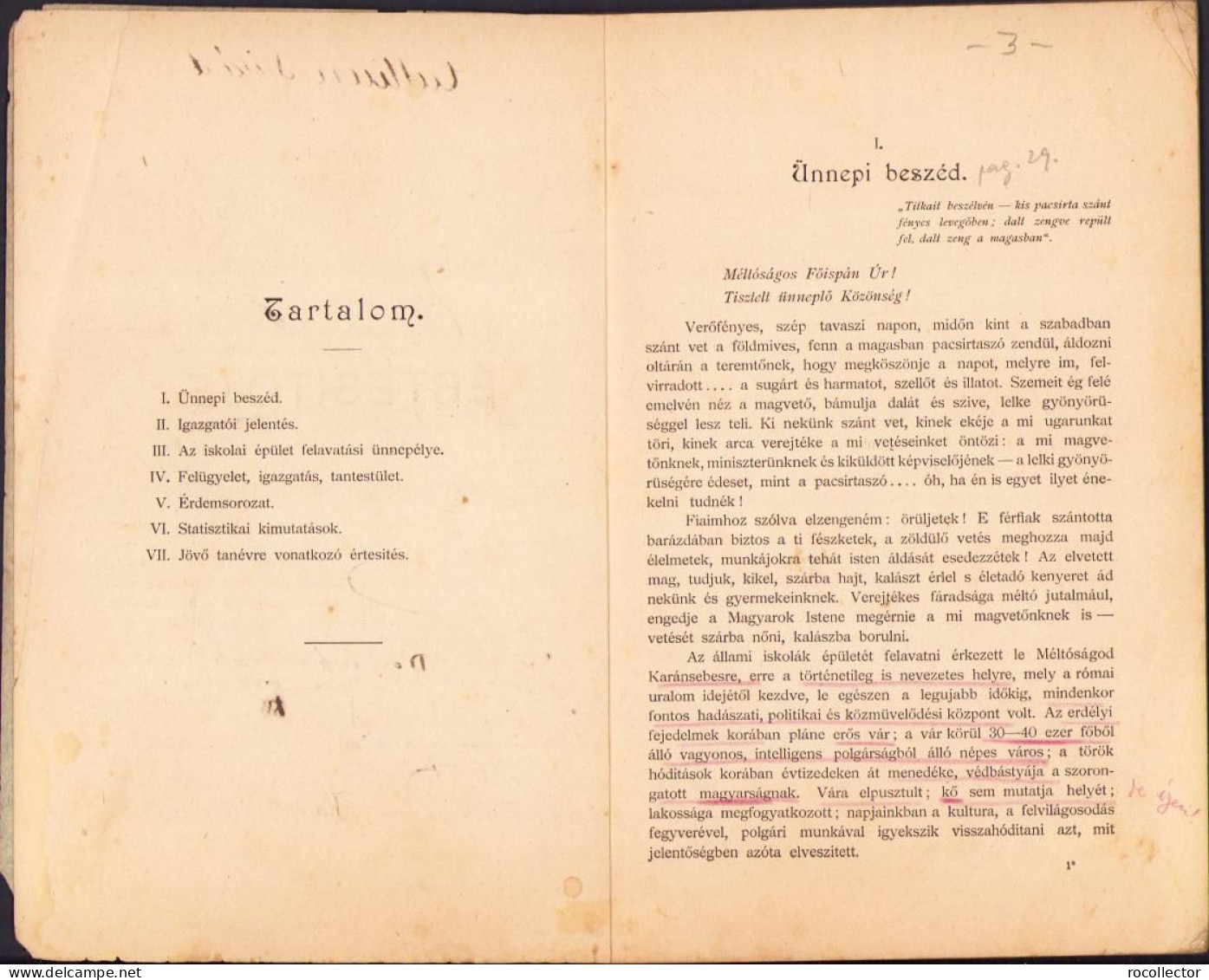 A Karánsebesi M. Kir. állami Polgári Fiúiskola és .. Leányiskola értésitője Az 1899-1900-iki Iskolai évről C1396 - Alte Bücher