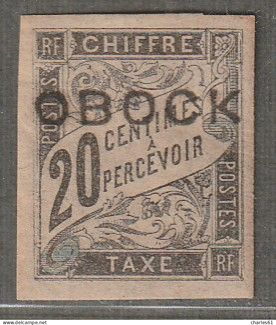 OBOCK - TAXE : N°12 * (1892) 20c Noir - Neufs