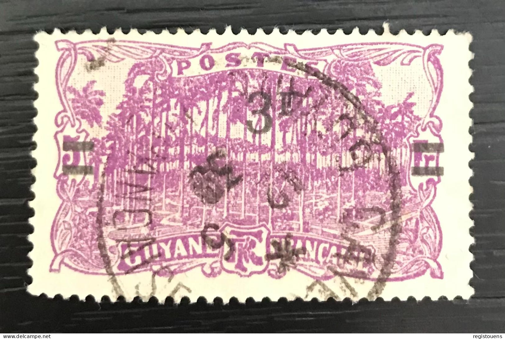 Timbre Oblitéré Guyane 1924 - Usados