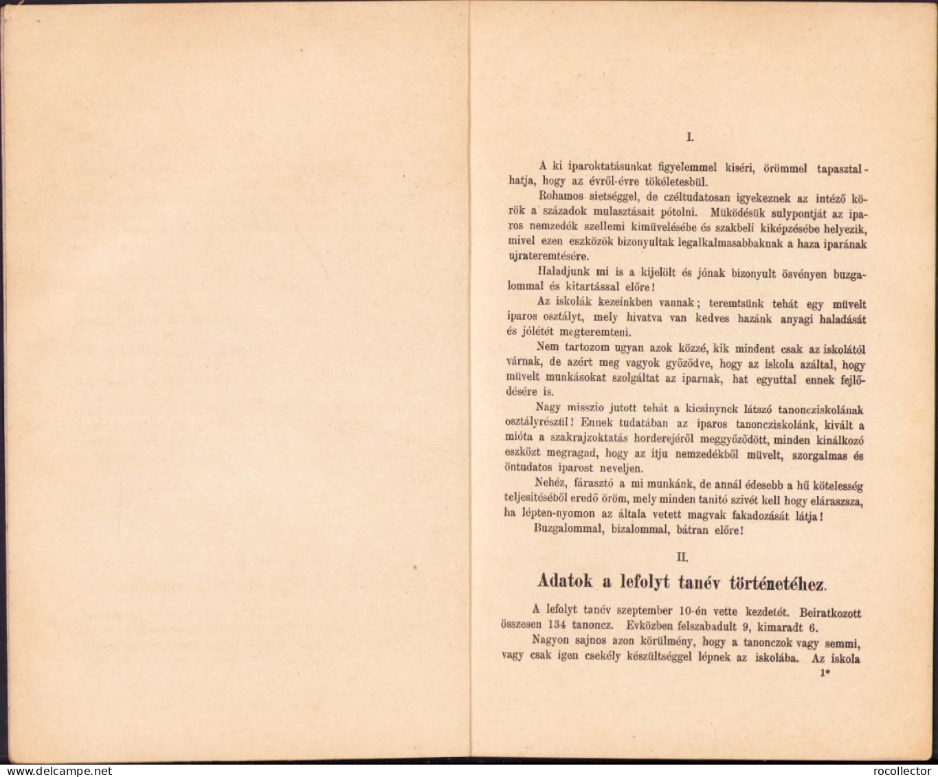 A Karánsebesi államilag Segélyezett Községi Iparos Tanoncziskola értesitője A Honalapitás Ezredik évében 1906 C1393 - Livres Anciens