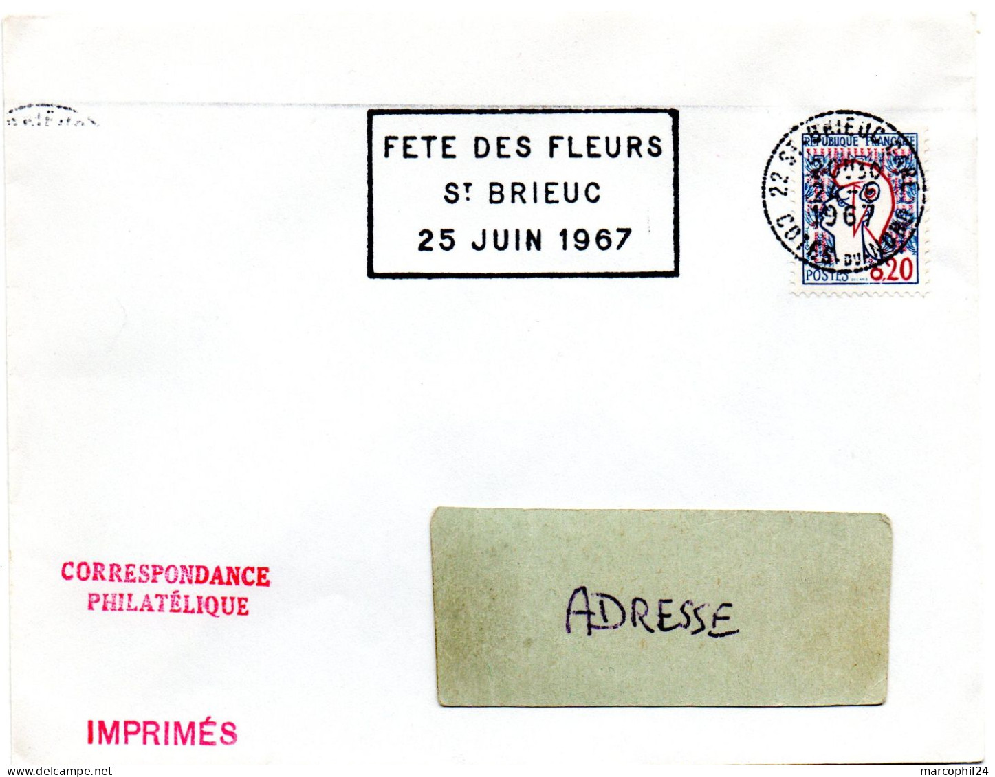 FLORE = 22 St BRIEUC GARE 1967 = FLAMME Codée SUPERBE = SECAP  ' FETE Des FLEURS' - Autres & Non Classés