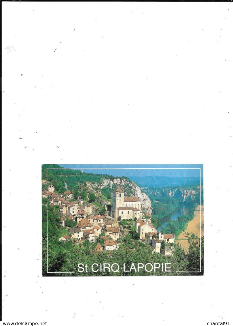 CARTE POSTALE 46 SAINT CIRQ LAPOPIE 1ER VILLAGE DE FRANCE CLASSE ENTIEREMENT MONUMENT HISTORIQUE VOYAGEE - Saint-Cirq-Lapopie