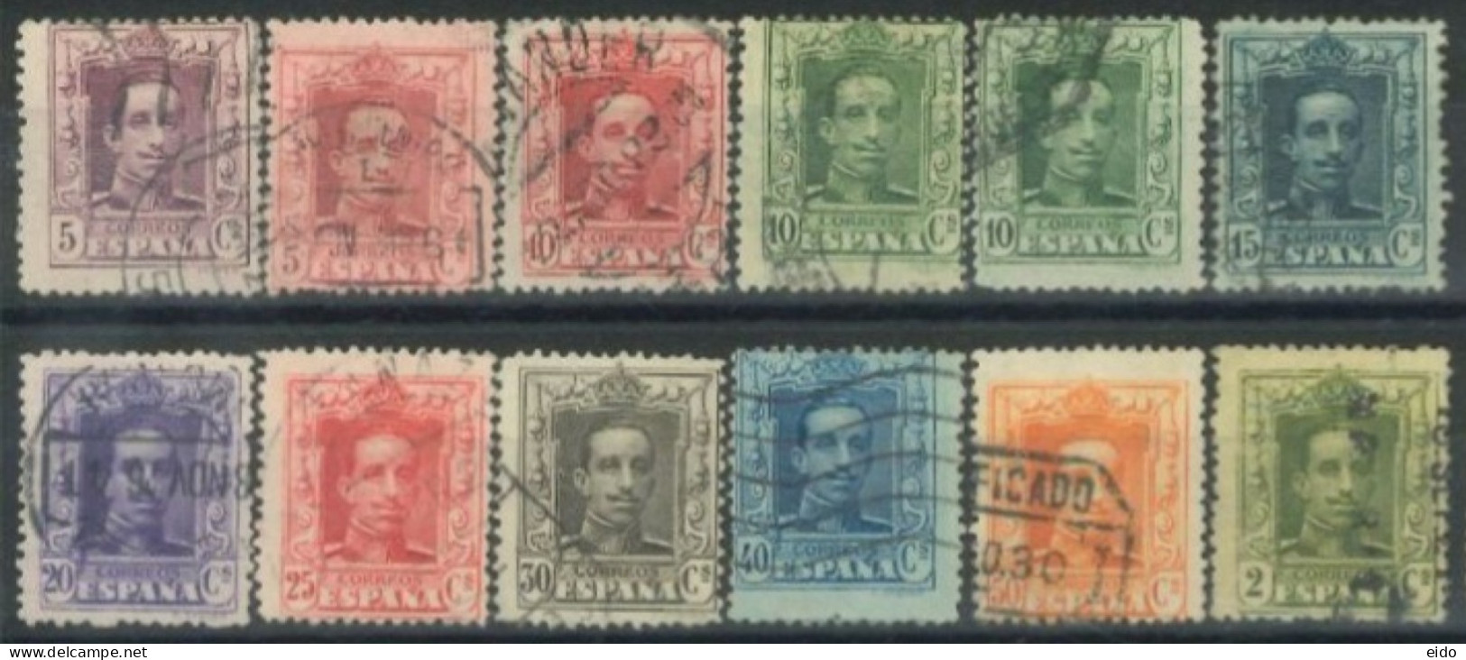 SPAIN,  1922/26- KING ALFONSO XIII STAMPS ST OF 12, # 331/341, USED. - Oblitérés