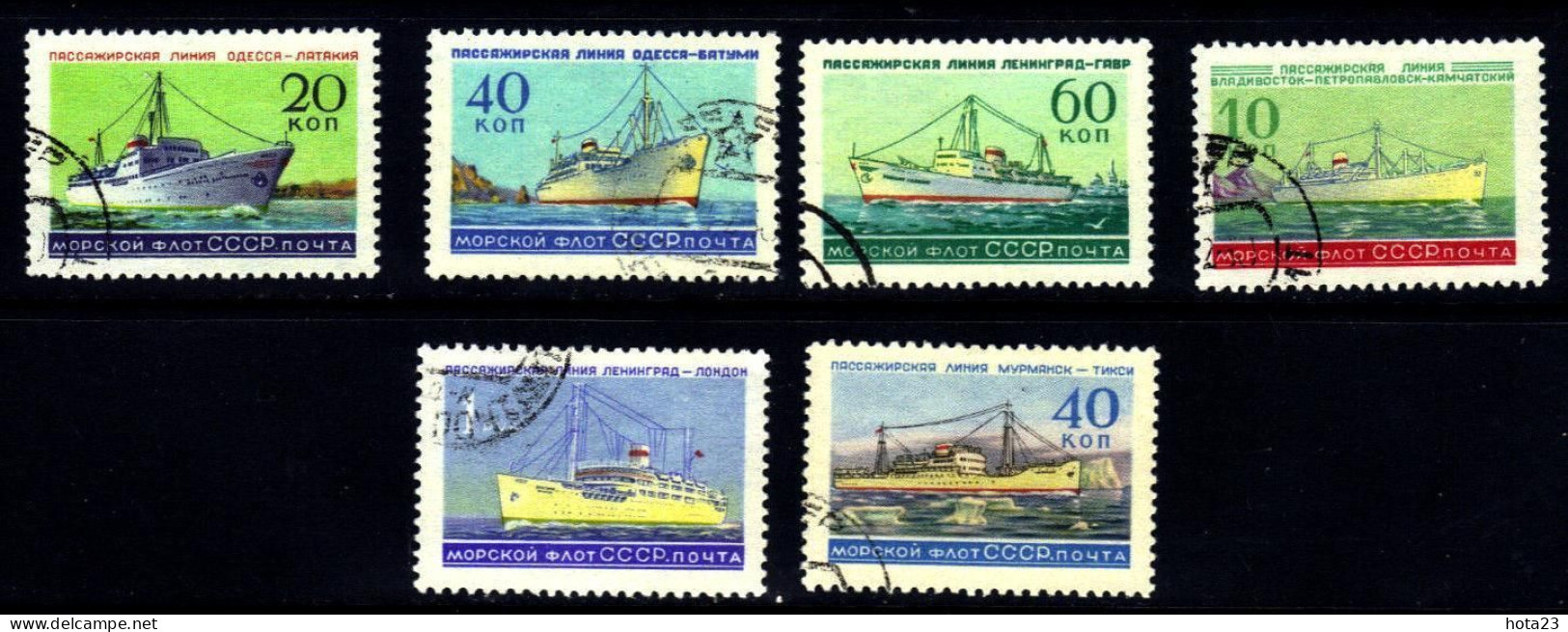 Russia USSR 1959 Passenger Sea Ships History 5v Full Set Used - Oblitérés