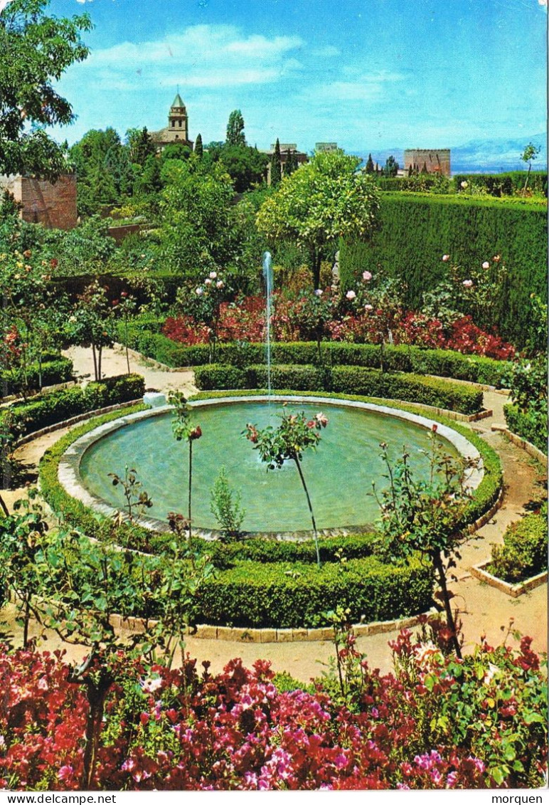 54646. Postal Aerea GRANADA 1973 A France. Fechador Aereo Exagonal. Vista Del Generalife - Storia Postale