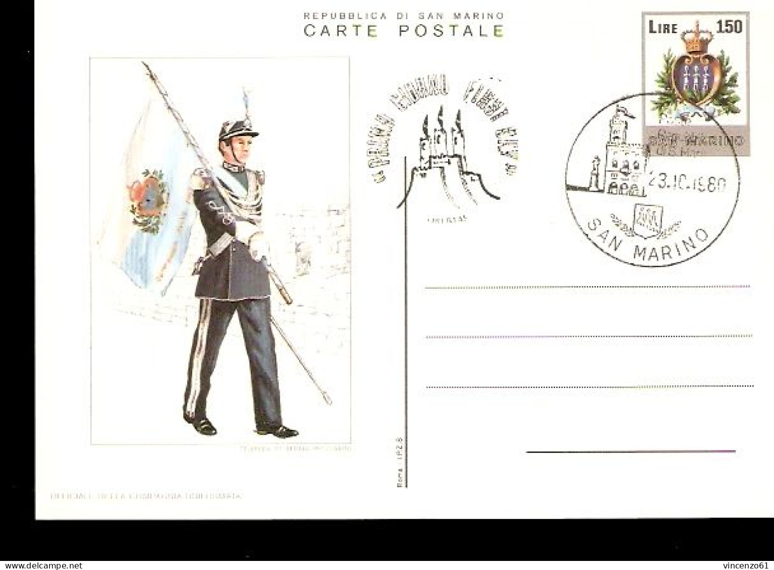 CARTOLINA POSTALE REPUBBLICA DI SAN MARINO FDC 1979 - Militaria