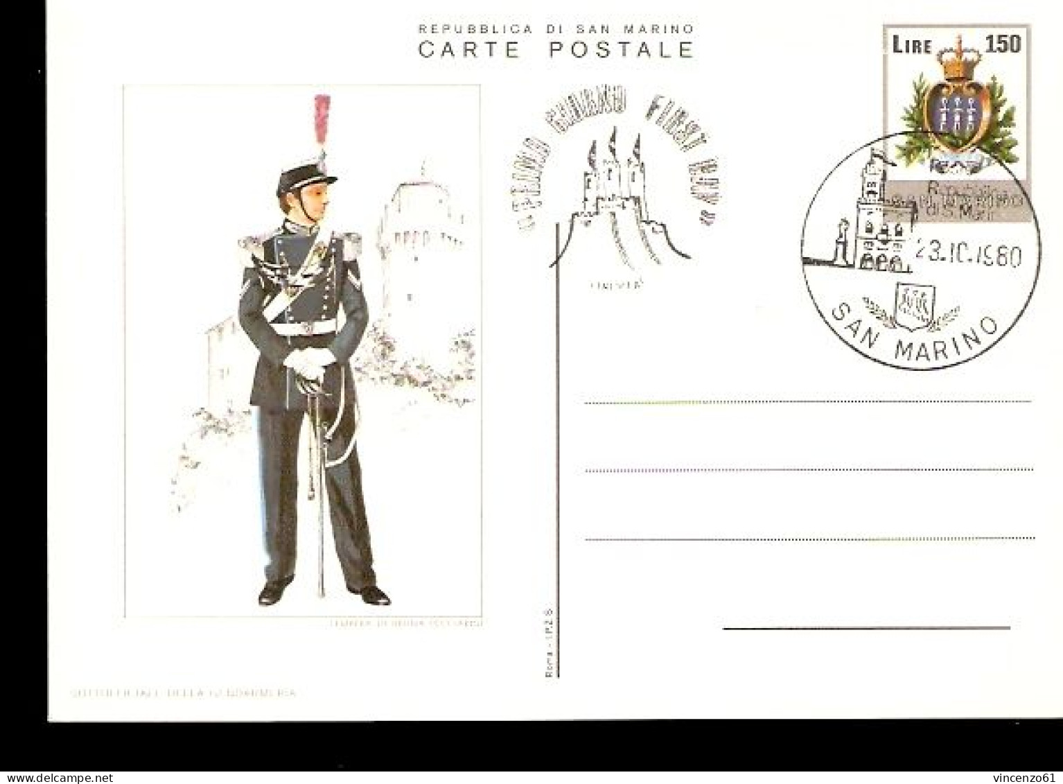 CARTOLINA POSTALE REPUBBLICA DI SAN MARINO FDC 1979 - Militaria