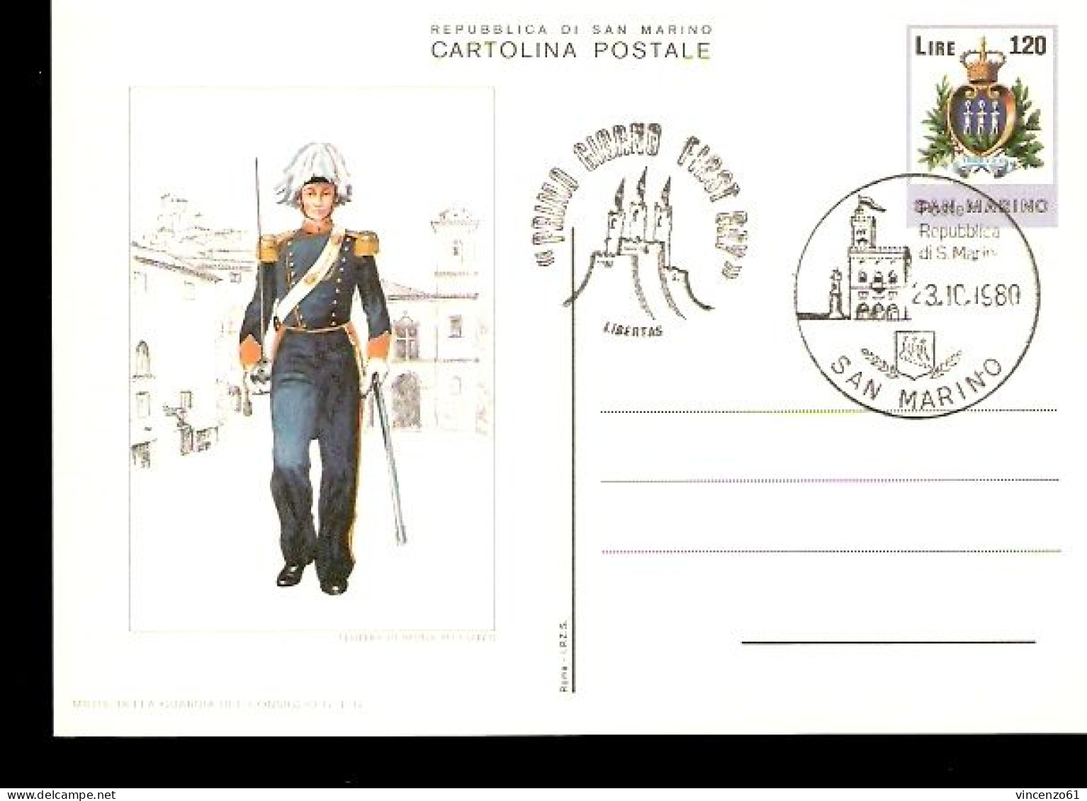 CARTOLINA POSTALE REPUBBLICA DI SAN MARINO FDC 1979 - Militaria