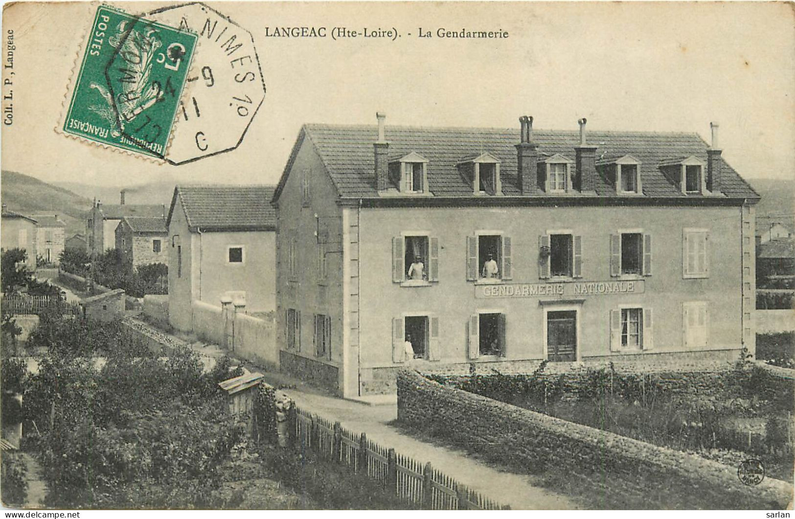 43  , LANGEAC , La Gendarmerie ( Cachet Ambulant Clermont/Nimes ) , *  459 76 - Langeac