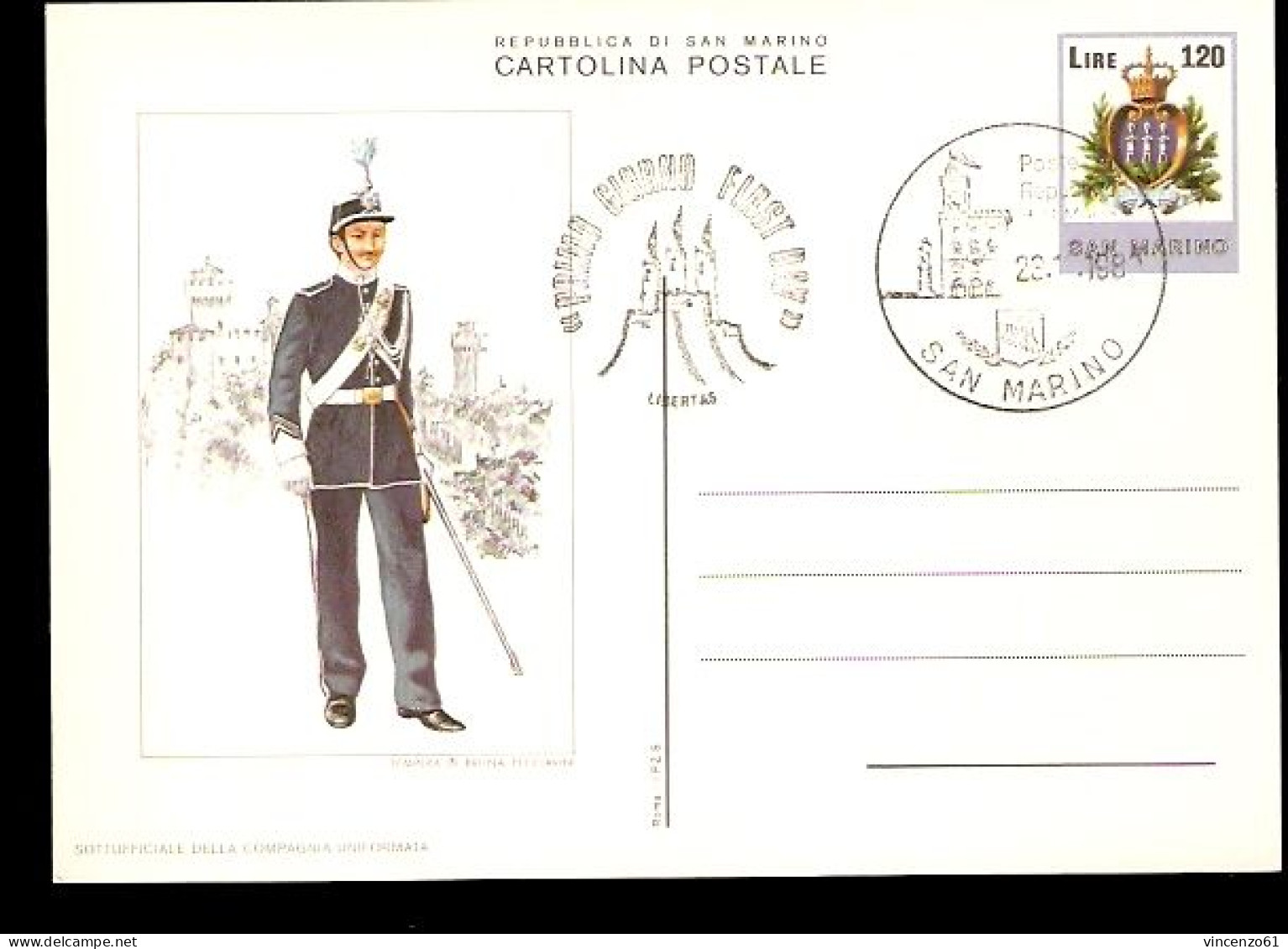 CARTOLINA POSTALE REPUBBLICA DI SAN MARINO FDC 1979 - Militaria