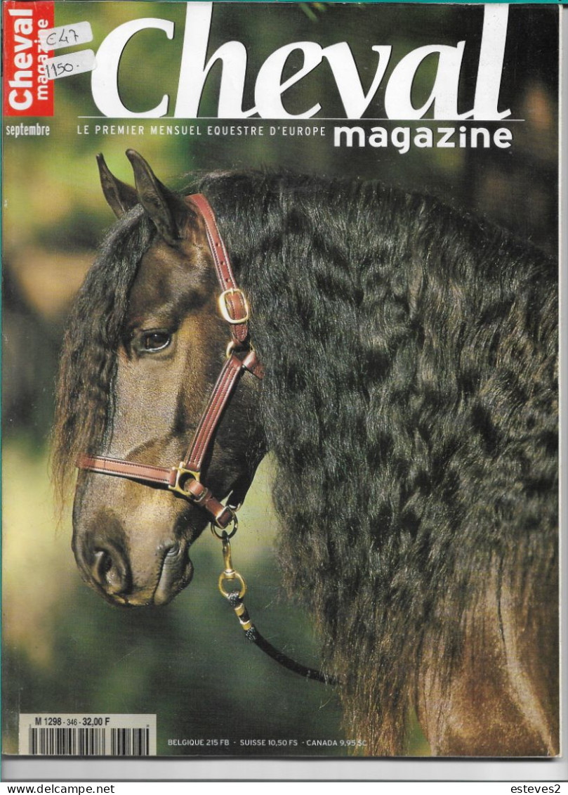 CHEVAL Magazine Nº 346 , Septembre 2000 , Horse , Horses , Used But In Good Condition , 142 Pages - Dieren